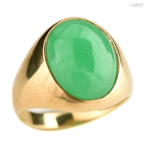 Men's Jade, 14k Yellow Gold Ring.