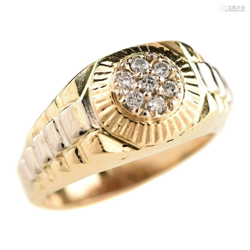 Men's Diamond, 14k Yellow Gold Ring.