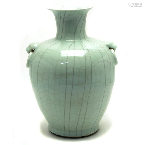 Large Chinese Ge Type Baluster Vase