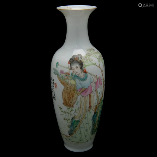 Chinese Eggshell Porcelain Figural Vase