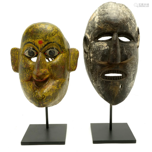 Two Nepalese Wood Masks