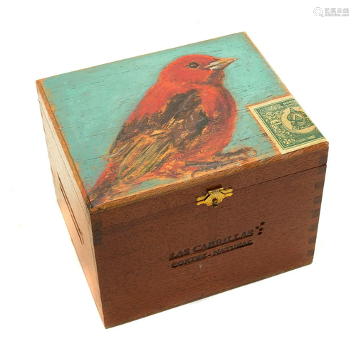 Ed Musante painted cigar box