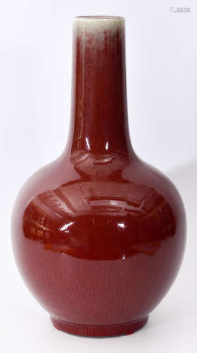 50年代 红釉天球瓶