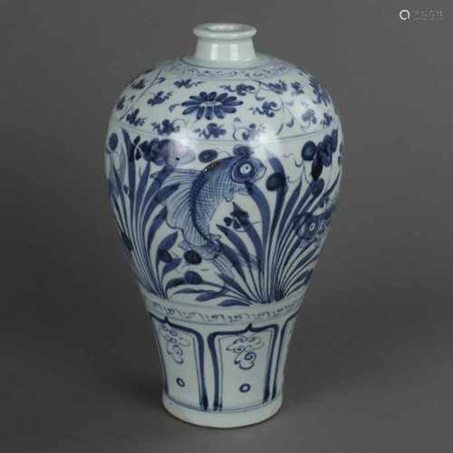 Blau-Weiß Vase in Meiping-Form - China