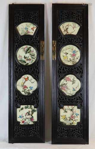 Two wardrobe doors with porcelain plates - China