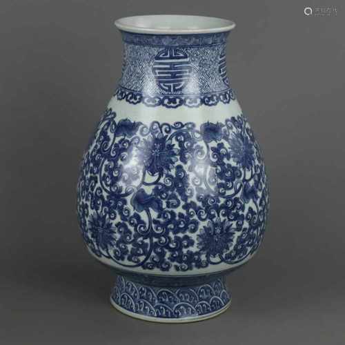 Blau-Weiß-Balustervase - China