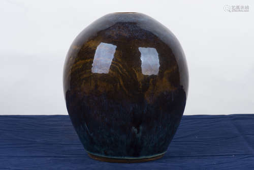 JUN WARE BLUE AND PURPLE GLAZED JAR