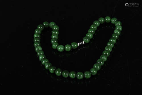JADE CARVED ROUND BEAD NECKLACE