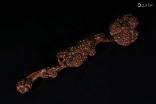 HUANGYANG WOOD CARVED 'LINGZHI' RUYI SCEPTER