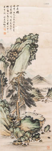 FENG CHAORAN: INK AND COLOR ON PAPER PAINTING 'LANDSCAPE SCENERY'