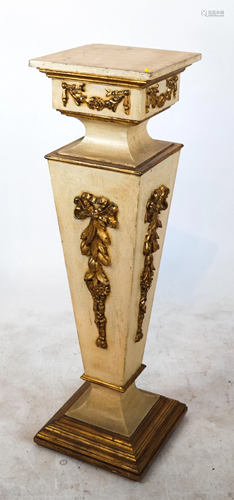 Italian Painted Decorated Wood Pedestal