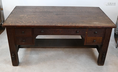 Stickley L & JG-Style Oak Desk