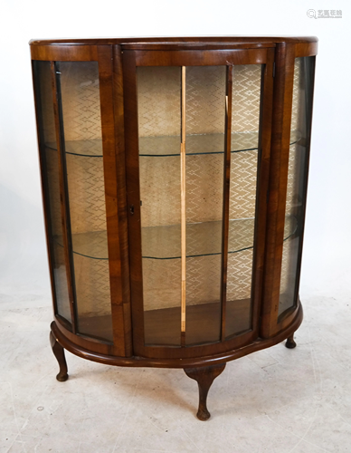 Mahogany Bow Front Display Cabinet