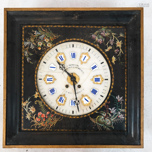 19th C. French Clock with Marble Dial