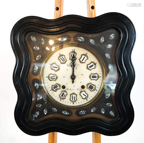 19th C. French Clock with Marble Dial