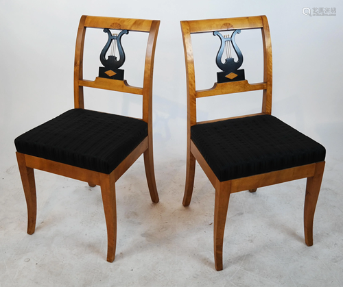 Pair of Biedermeier Lyre Chairs