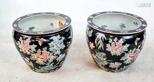 Pair of Japanese Ceramic Planters