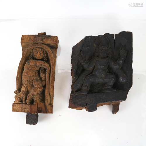 Two Tibetan Wood Reliefs