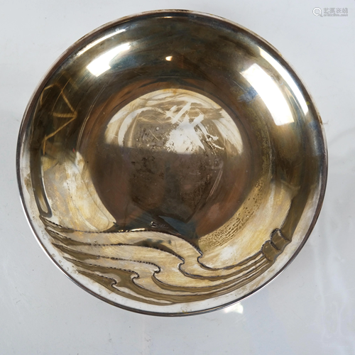 .800 Silver Wave Design Bowl