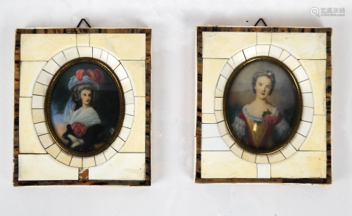 Two Framed Miniatures Women