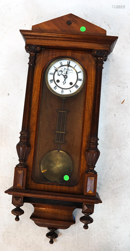 German Mahogany Wall Regulator Clock