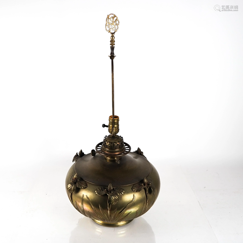 Art Nouveau-Style Bronze Lamp