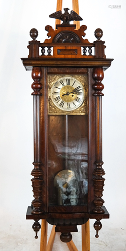 Mahogany, Brass Wall Regulator Clock