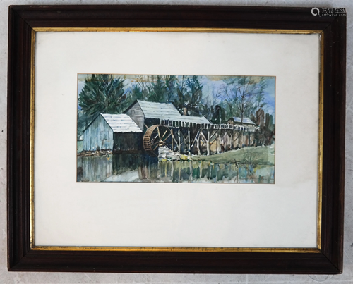 George C. KEEGAN: Water Mill - Watercolor