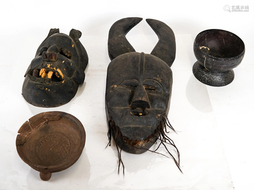 Group of Four Ethnic Objects