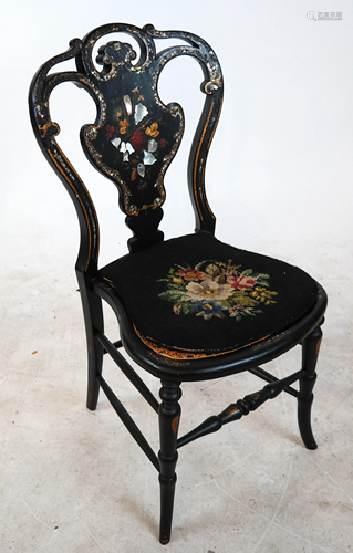 Victorian Decorated Lacquer Chair