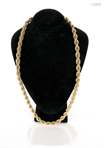 14K Gold Rope Necklace