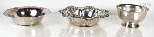 Three Sterling Silver Bowls: Whiting, Gorham