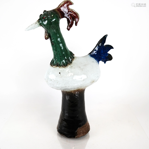 Folk Art Ceramic Rooster by 