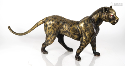 Bronze Striding Leopard
