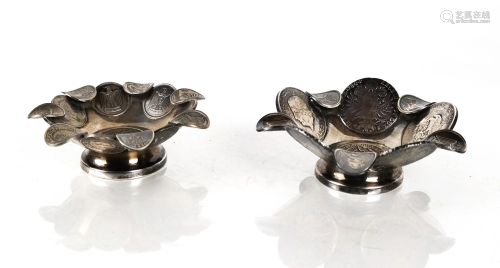 Two Coin Silver Ashtrays