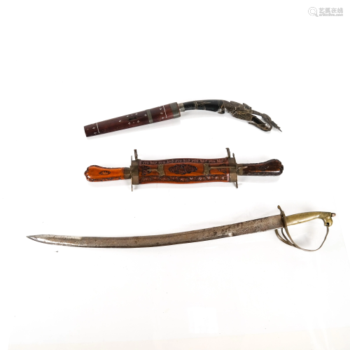Lot of Three Articles: Knives and Sword