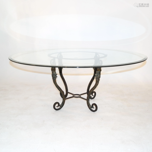 Classical Figural Iron, Bronze Low Table