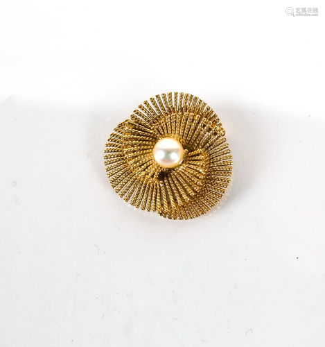 18K Gold, Pearl Spray Pin - 