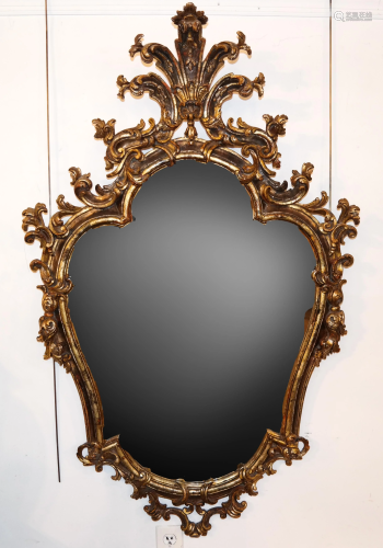 Ornate Cartouche-Form Mirror