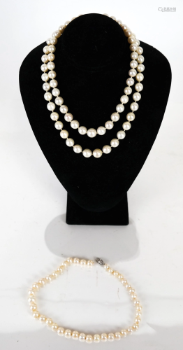 Three Cultured Pearl Necklaces/Chokers