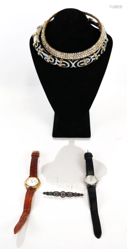 Lot of Costume Jewelry, Two Watches & A Pin