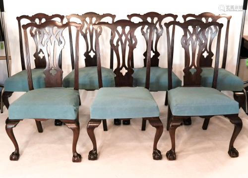 Set of Twelve Chippendale-Style Dining Chairs