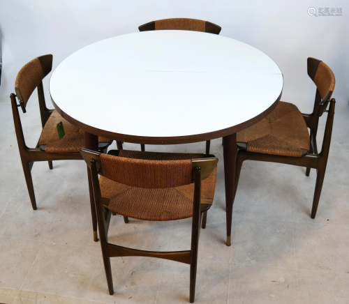 Four Modern Chairs by Selig, and a Table