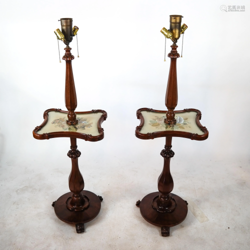 Pair Regency Stick Lamp Tables