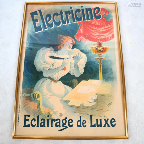 French AD Poster: Electricine, Eclairage de Luxe