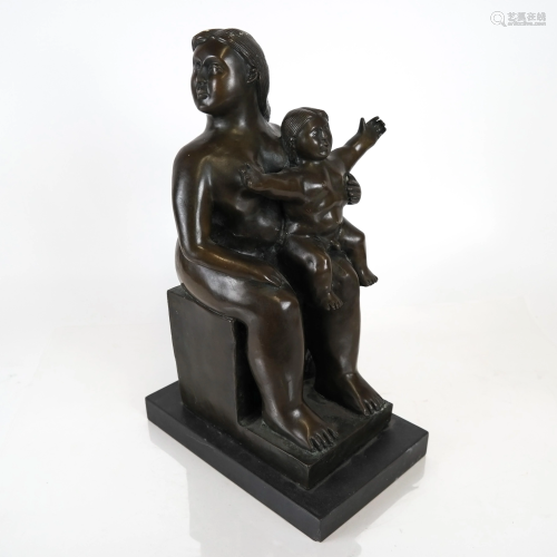 After Gabriel BOTERO: Mother and Child, Bronze