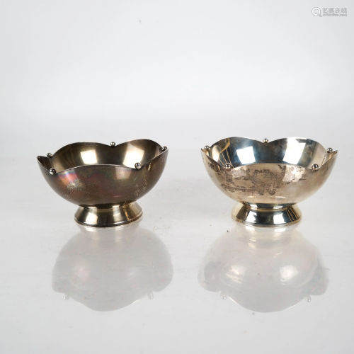 Pair of Sterling Silver Condiment Bowls