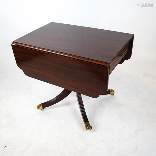 Regency-Style Mahogany Drop-Leaf Table