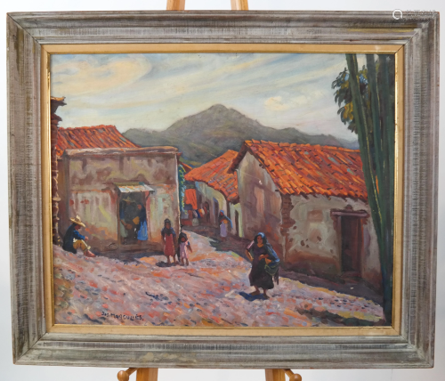 Joseph MARGULIES: Life in a Mexican Village - Oil