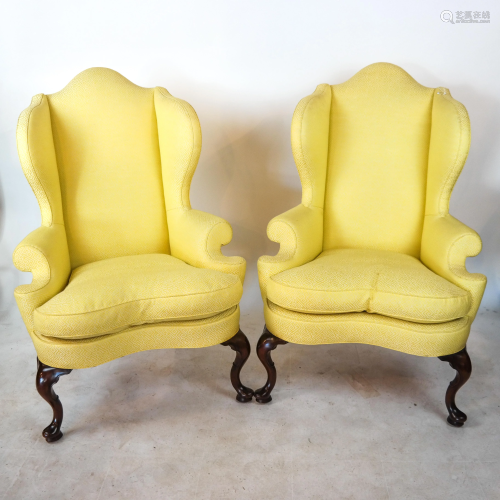 Pair of Kittinger Queen Anne-Style Wing Chairs
